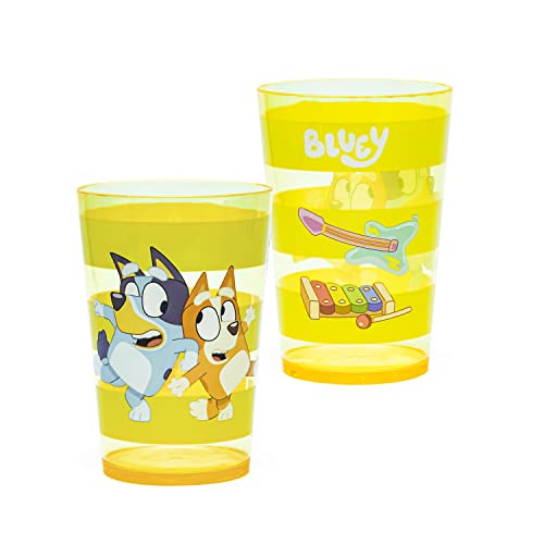 Image of Zak Designs Bluey Nesting Tumbler Set Includes Durable Plastic Cups with Variety Artwork, Fun Drinkware is Perfect for Kids (14.5 oz, 4-Pack, Non-BPA)