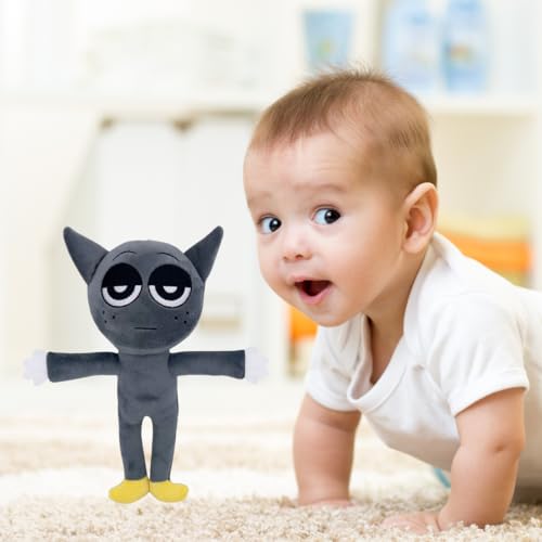 Image of Customized Text Standing Grey Sprunki Plush Toys