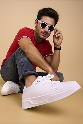 Image of Impakto Men's Sneakers | Lightweight & Washable Casual Shoes | Comfortable Lace-Up Shoes, Office & Travel | Soft Cushioned Insole & Slip Resistant
