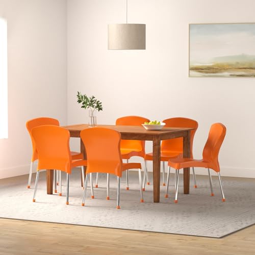 Image of Cello Milano Cafeteria Set of 4 Chairs (Orange)