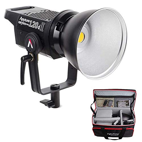 Aputure 120D Mark 2, 120D II LED, 180W Daylight Balanced Led Video Light, 30,000 lux@0.5m, CRI96+ TLCI97+, Support DMX, 5 Pre-Programmed Lighting Effects, Ultra Silent Fan