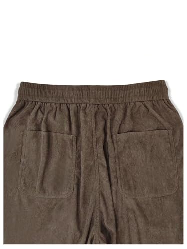 Image of AVANOVA Men's Black Front Tie Loose Fit Corduroy Baggy Long Slacks Chino Pants with Slant Pocket Simple Casual Trousers, Going Out (Code Pant 186)