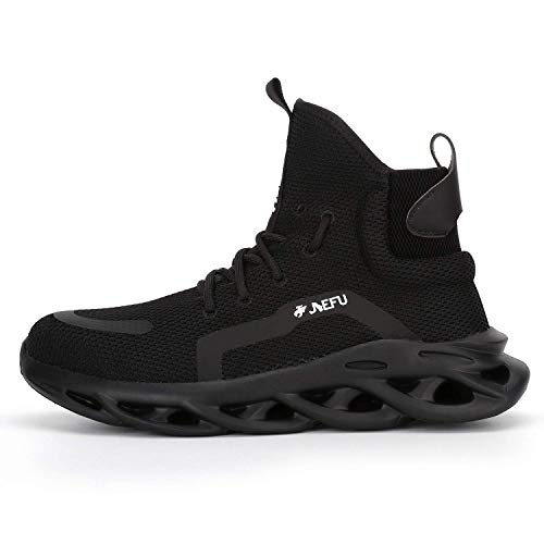 XUNRUO Work Safety Boots for Men and Women Steel Toe Lightweight Breathable Pull on Construction Boots2