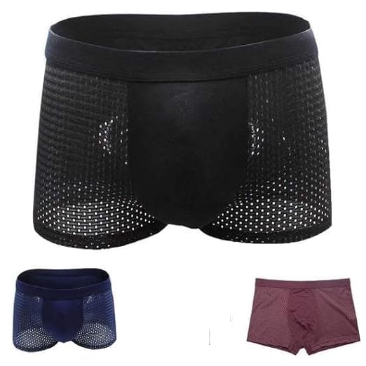 dharmnirdosh DharmnirdoshMen Breathable Pouch Men Underwear Packs Mesh Boxer Briefs | Dots (Multicolour)-picture-48
