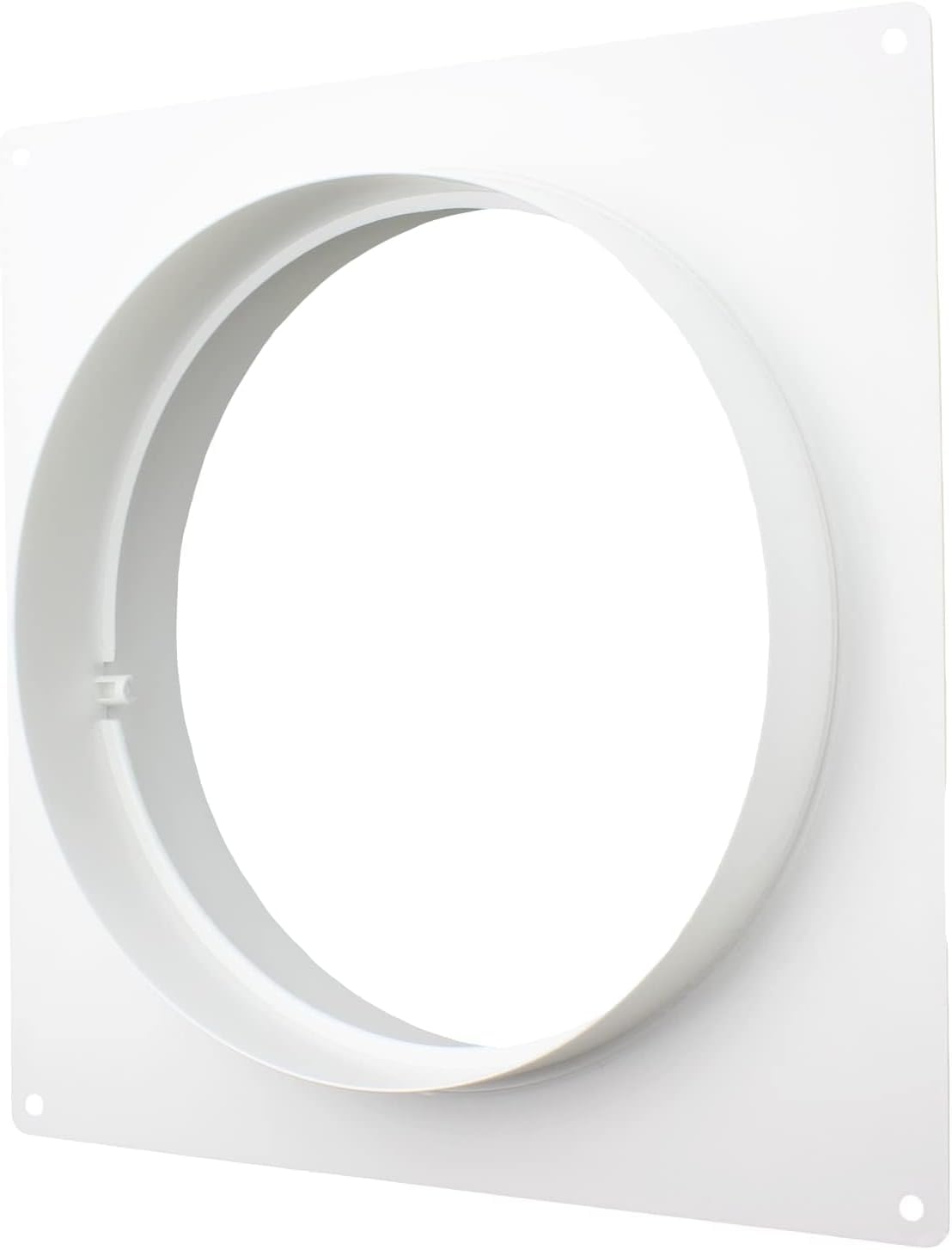 Vents 200mm (8") Wall Plate with Spigot – Round Ducting Connector for Extractor Fans & Ventilation Systems, White PVC