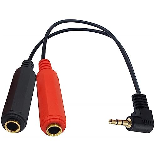 Adaptador de audífonos 3.5mm a 6.35mm, cable divisor de audio 20 cm miniatura 2