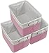 Sorbus Fabric Storage Cubes 15 Inch - Big Sturdy Collapsible Storage Bins with Dual Handles - Foldable Baskets for Organizing -Decorative Storage Baskets for Shelves | Home & Office Use -3 Pack| Pink