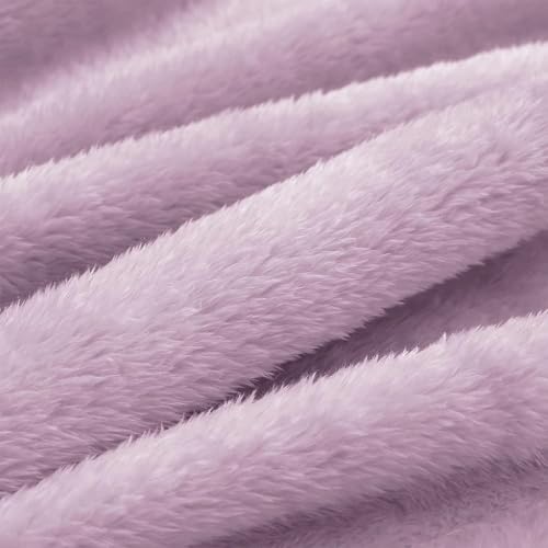 Image of Exclusivo Mezcla Plush Fuzzy Fleece Throw Blanket, Super Soft, Fluffy and Warm Blankets for Couch, Bed, All Season Use (40x50 Inches, Light Purple)