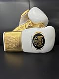 No Boxing Life Professional Boxing Gloves, White and Gold, Made in Mexico (16, Ounces)