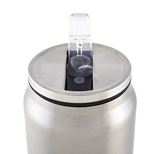 Stainless-Steel Insulated Can (Tumbler) with Lid and Collapsible Straw, 12-Ounce, Maybe Water