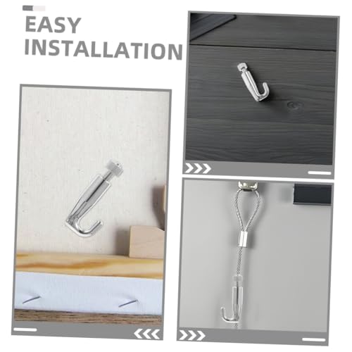 Image of 2pcs Sailor Hook Picture Hanging System Heavy Duty Picture Hangers Adaptable Hanging Wire for Galleries Offices