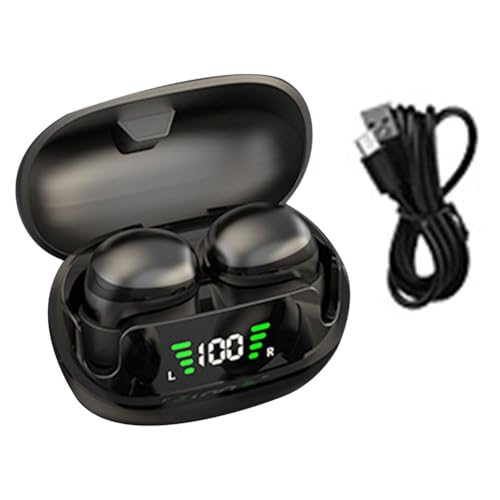 Buhdjfnke Mini Auriculares Invisibles para Dormir Auriculares Estéreo HiFi Bluetooth 5.3 Auriculares Inalámbricos de Baja Latencia con Micrófono para el Trabajo, Música C