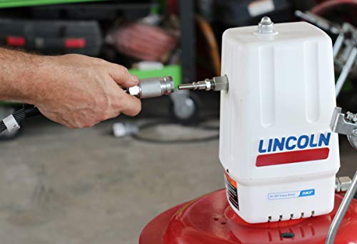Lincoln 917 High Pressure 50:1 Pneumatic Air Operated Grease Pump, 120 Lb. Drums, Drum Cover, Roll Around Base, Follower Plate, 7' Hose, Control Valve #TOP3