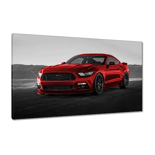 Tableau Mustang USA cadeau ideal 120x70cm pour passionne auto