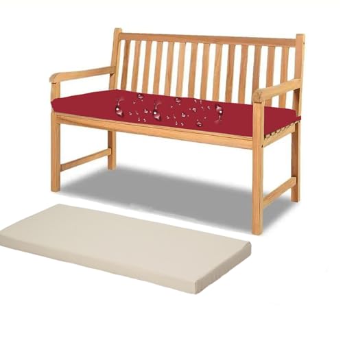Cojín impermeable lavable para silla de exterior, 100 x 80 cm, cojín para banco de jardín, columpio de patio, cómodo cojín de asiento para terraza y alféizar de ventana, color blanco