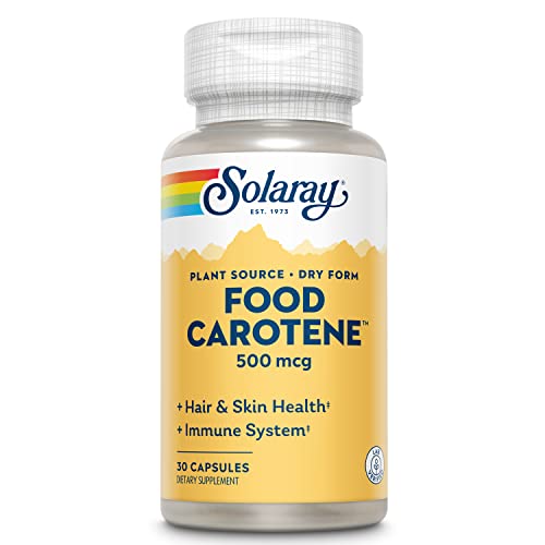 SOLARAY Food Carotene, Dry Vitamin A 10000 IU | Healthy Skin, Eyes, Antioxidant & Immune Support | 30 Capsules