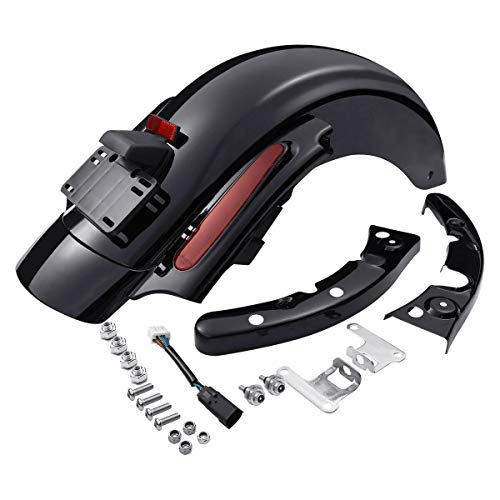 Tct-Motorparts Cvo Style Rear Fender System Led Light Fit For Harley Touring Road King Flhr, Electra Glide Classic, Street Glide 2009-2013; Road Glide Ultra Fltru 2011-2013 Black Fender & Red Lens #TOP1