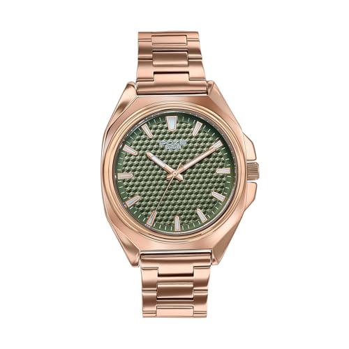 Image of Sonata Poze 7 Analog Green Dial Rose Gold Sheet Metal Strap Watch for Men - SP70091WM01W