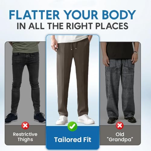 Orinbloom Silk Pants, Airflexion - Pull On Ice Silk Comfort Everyday Pants, Dynamic Stretch Pant, for Men Over 504
