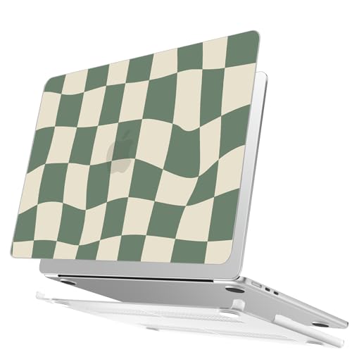 Image of AKIT for MacBook Air 15 inch Case M5 M4 M3 M2 2026-2023, Green Checkboard | A3448 A3241 A3114 A2941, Funny Unique Pattern Hard Shell Laptop Case+Keyboard Cover+Screen Protector for Mac Air 15 inch