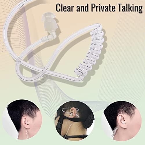 Retevis Walkie Talkie Throat Mic 2 Pin Headset Retractable Throat Mic Earpiece Compatible with 2 Way Radio Retevis RT24 RT27 RT622 RT617 Baofeng UV5R Kenwood Covert Acoustic Tube Earpiece (1 Pcs)
