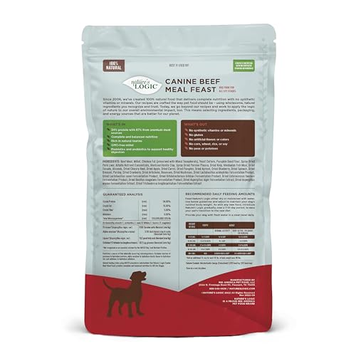 Image of NATURE'S LOGIC Dry Dog Food - Beef Meal Feast Dry Kibble, 4.4 lb