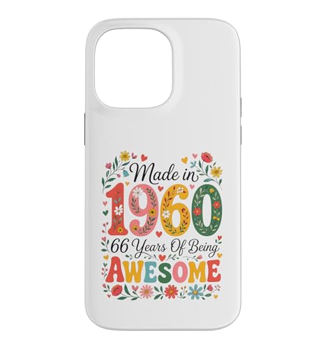 66 Year Old Made in 1960 Retro Floral 66th Birthday Women �X�}�z�P�[�X iPhone 14 Pro Max �p
