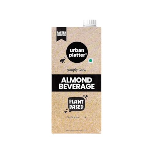 Image of Urban Platter Almond Milk, 1 Litre, Pack of 2 (Unsweetened | Lactose-Free | Plant-Based Milk Alternative | Works Beautifully in Tea and Coffee)