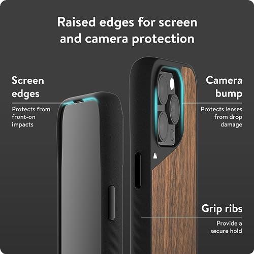 Image of Mous Wood For iPhone 15 Pro Max Case Magsafe Compatible - Limitless 5.0 - Walnut - Protective iPhone 15 Pro Max Case - Shockproof Phone Cover