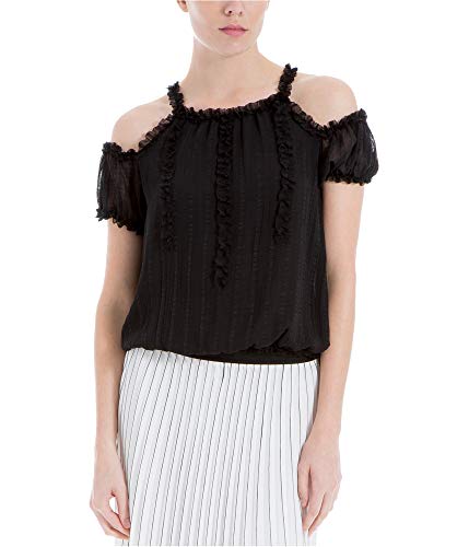 Amazon.com: Max Studio London Womens Ruffled Sheer Dress Top