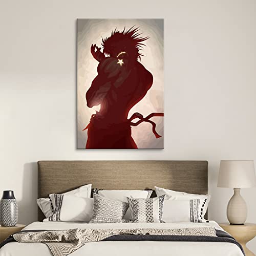 アートパネル ジョジョの奇妙な冒険 ポスタースターダストファイター 絵画 北欧 現代 モダン アートフレーム 防湿 防湿 キャンバス 絵画 インテリア 壁飾り 壁掛け 木枠セット 贈り物 (A,40X60CMX1PCS) [5]