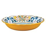 UP UPware Chianti Floral Melamine Serving Bowl, BPA-Free Large Decorative Bowl for Salad, Fruit, Pasta, or Outdoor Entertaining, Multicolor, 13.75 Inch