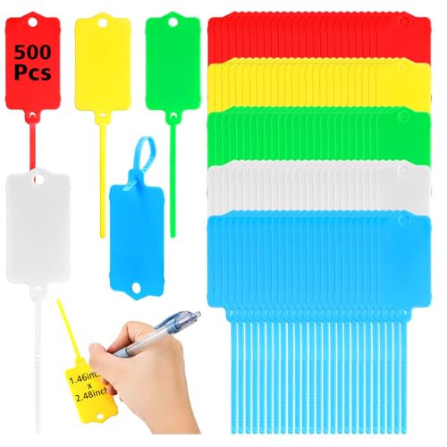 Etiqueta de corbata plástica de 1.45 x 2.5 pulgadas con colgante para marcaje