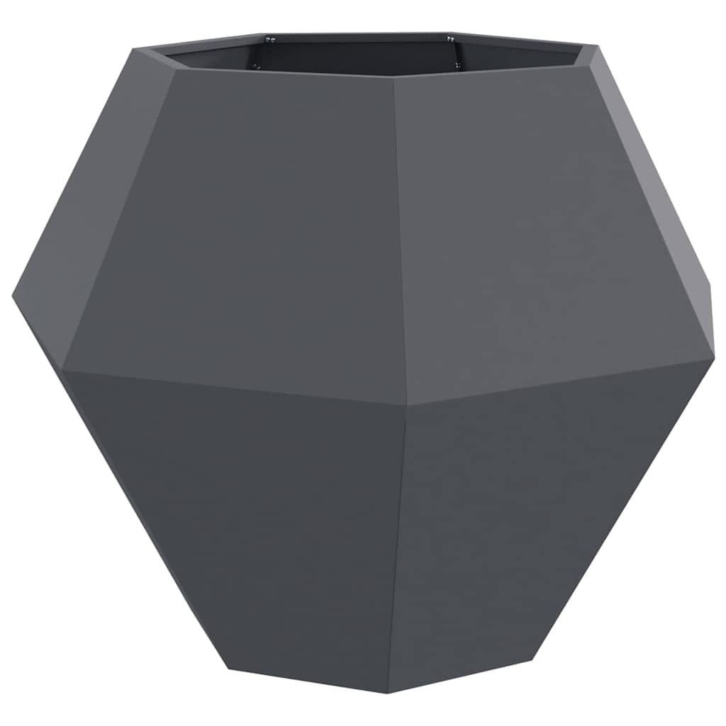 vidaXL Donica 2 pcs Antracyt 100 x 100 x 80 cm Stal, Donica zewnętrzna, wytrzymały pojemnik na rośliny, elegancka skrzynka, prostokątny zbiornik z stali