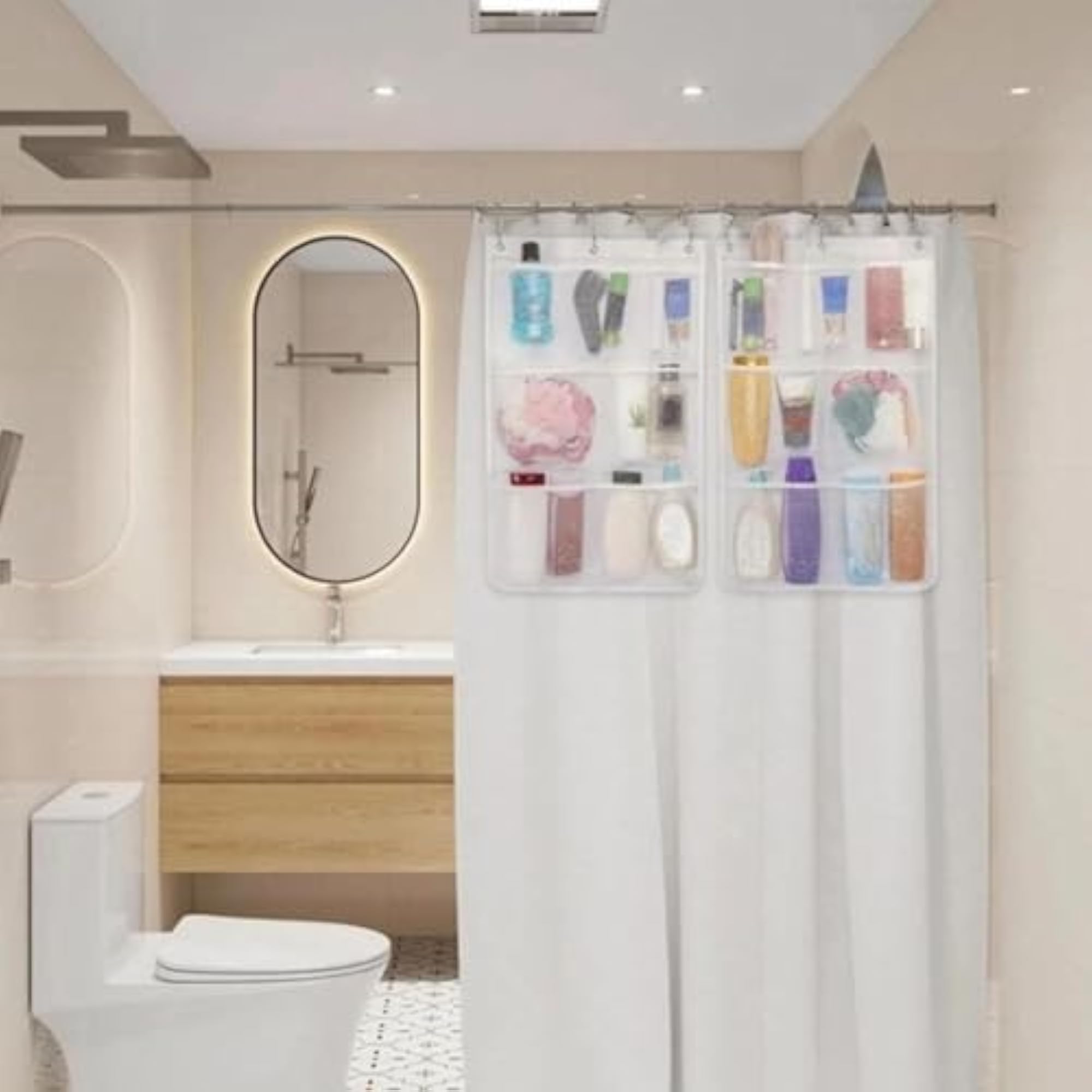 Hanging Shower Organizer, Multifunction Wall Mounted Bag