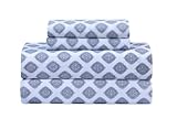 Feather & Stitch Softest 100% Cotton Sheets, 300 Thread Count Percale Weave Bedding, 16' Deep Pocket, Cooling Sheets, Breathable Bed Set, Hotel Premium Quality (Queen,Diamond)