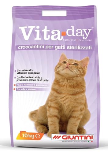 Vitaday croccantini per gatti sterilizzati Mangime completo. 1pz x 10kg