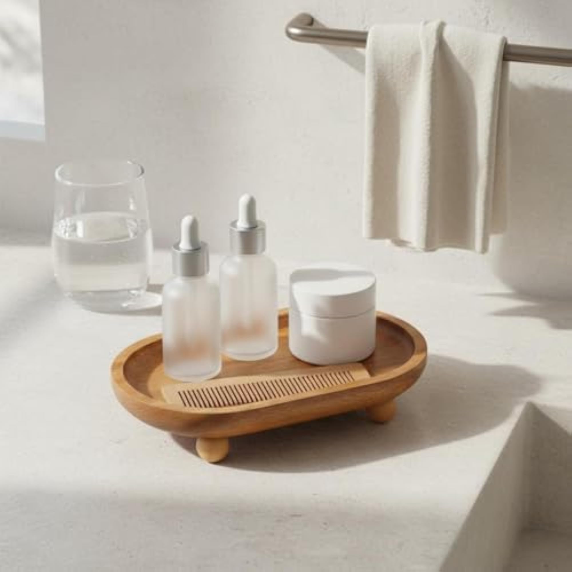 Rectangle Acacia Wood Vanity Tray