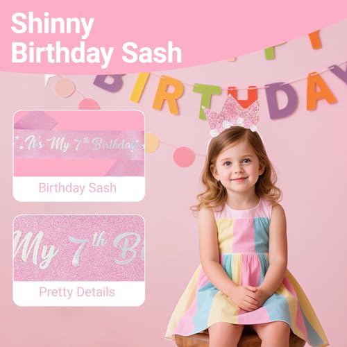 Birthday Tiara Crown with Sash for Party Decorations
