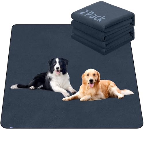 Image of Washable Dog Pee Pads Extra Large 48 inchx48 inch - 2 Pack Super Absorbent, Quick-Dry Non-Slip Reusable Puppy Pads for Playpen, Crate & Floor, Pet Training Mats for Housebreaking & Incontinence