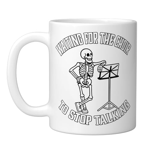 Taza cerámica 11 onzas con diseño esqueleto divertido miniatura 1