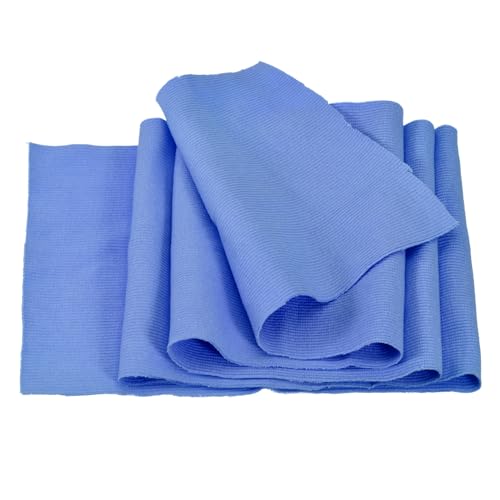 Image of MECCANIXITY 39 inch Elastic Cuffs Ribbed Trims Cotton Fabric Knit Rib Stretch Tape Cuff Sleeve Waistband for Sewing, 6 inch Wide Light Blue