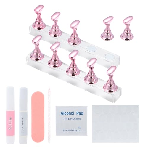 Soporte para práctica de uñas con pincel arcoíris 8 piezas miniatura 1
