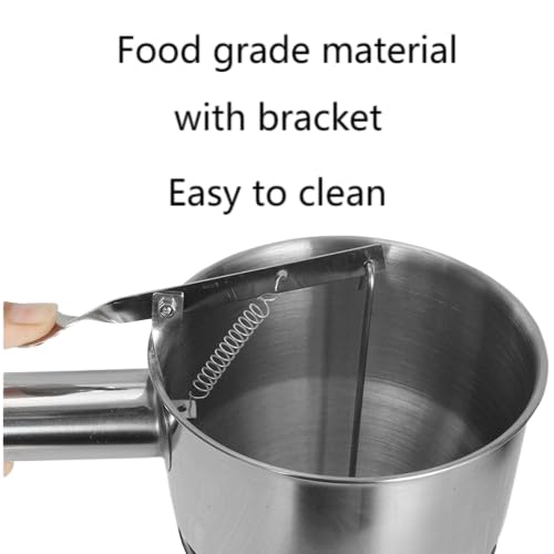 Stainless Steel Batter Dispenser with Stand - Funnel Design for Pancakes, Cakes, Waffles, Muffins & Crepes, Essential Kitchen Tool for Mixing & Pouring Batter