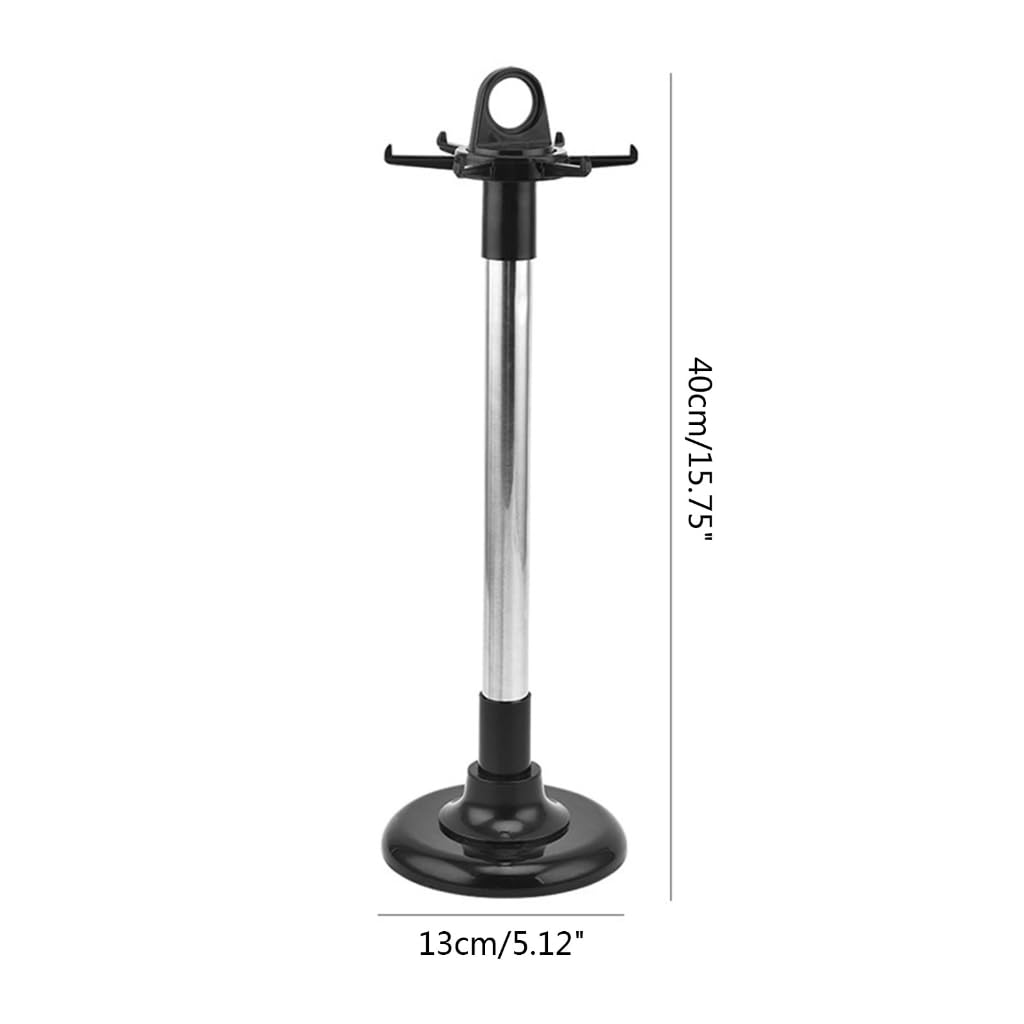 QIXIAMO Swivel Kitchen Utensils Stand with 6 Hooks Rotatable Kitchenware Holder Rack Home Kitchen Utensils Organizer Holder, 42x13cm, Black?silver