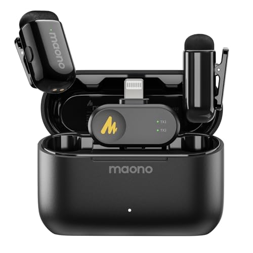 MAONO Wave T1 Mini Wireless Lavalier Microphone for iPhone
