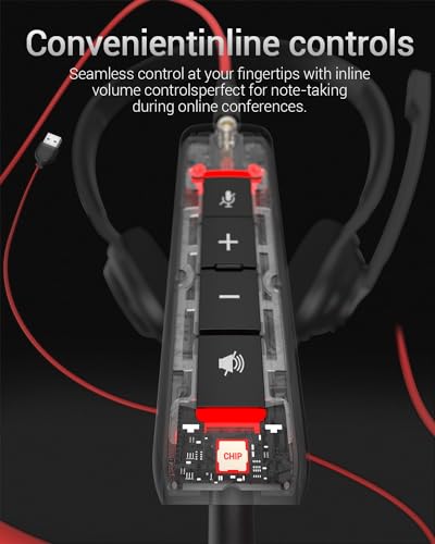 image for NUBWO HW02 USB Computer Headset with Clear Chat Microphone, Lightweigh