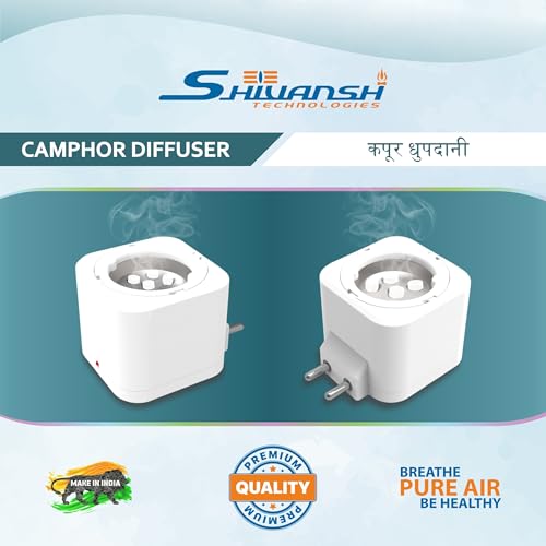 Image of Shivansh Technology Incense Holder Electric Kapoor Dani Camphor Diffuser Burner for Home | Karpuram Bakhoor Oud Aroma Oil & Dhoop Machine | Essential Oil Diffuser & Fragrance Diffuser for Home (White)