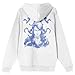 League Of Legends Arcane Caitlyn Adult White Long Sleeve Hooded Sweatshirt-Medium