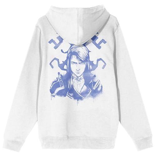 League Of Legends Arcane Caitlyn Adult White Long Sleeve Hooded Sweatshirt3